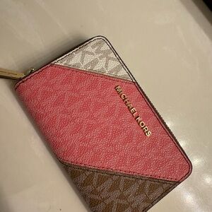 Michael Kors Pink and Brown Wallet